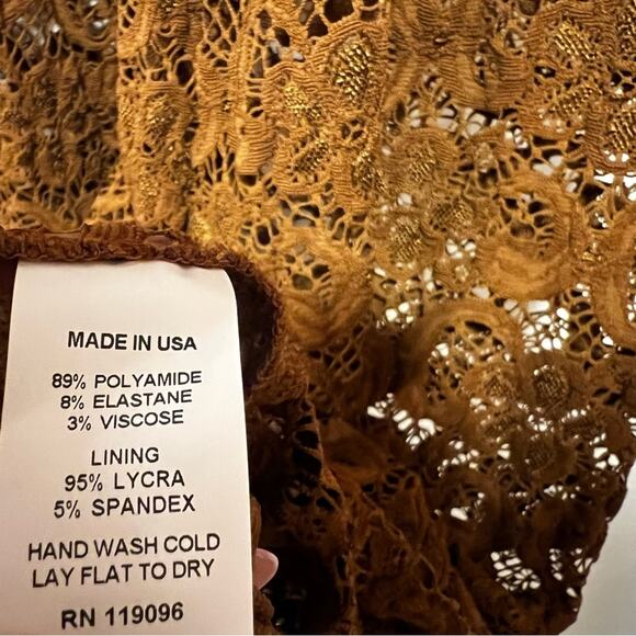 Nightcap Dixie Bells French Lace Mocha XS Mid Rise Full Stretch Brown Lined - Picture 7 of 7